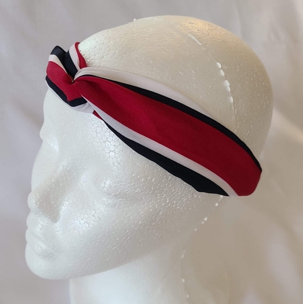 New red striped headband